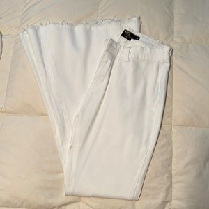 White flared jeans